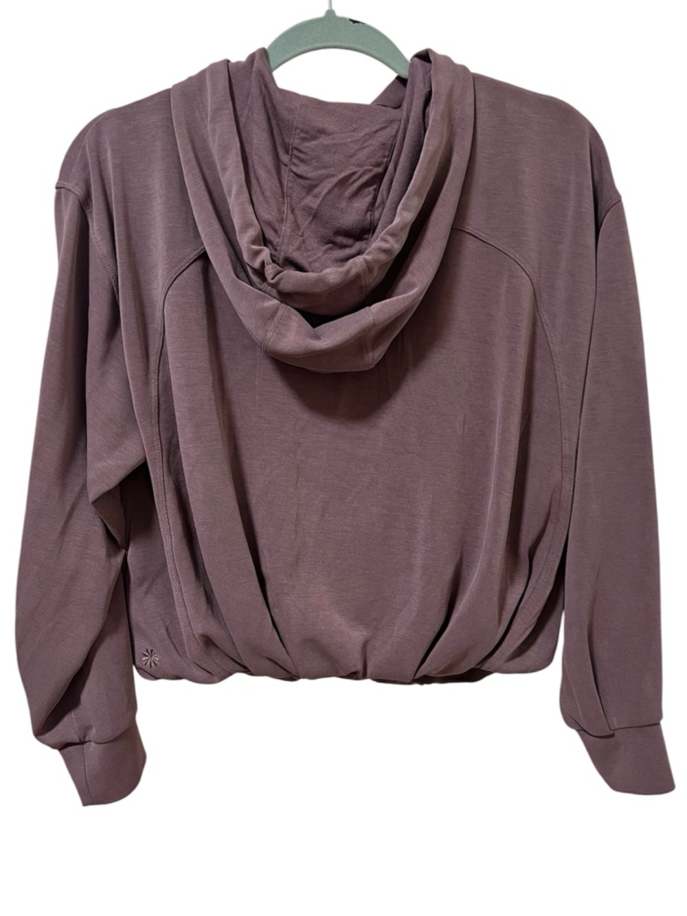 Athleta Seasoft Bubble Hem Hoodie XS Smokey Rose - Picture 6 of 6